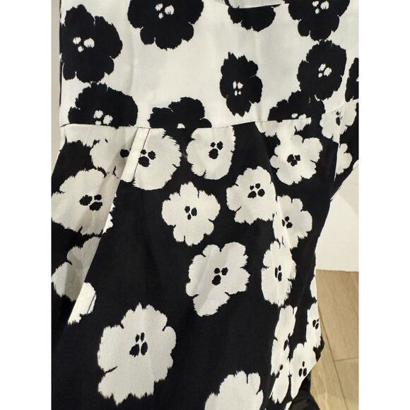 PAM & GELA 100% Silk Black & White Floral Romper Size 2 - Picture 7 of 8